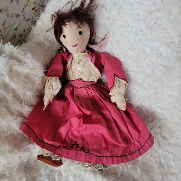 Vintage Handmade Hand Sewn Rag Doll with Custom Clothes - Picture 1 of 6